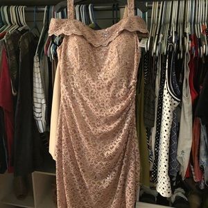 Beautiful sequins and lace off the shoulder dress